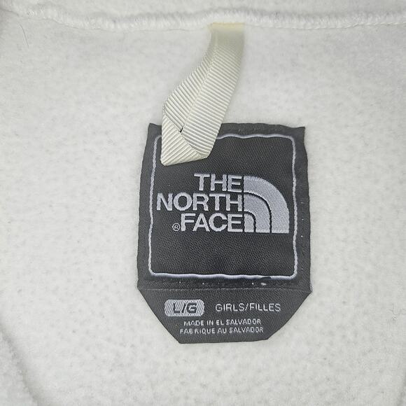 The North Face Zip Up Fleece Jacket Girls Size Large White - Picture 3 of 8